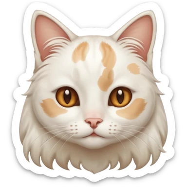 gato blanco con manchitas marrones y pelo largo con ojos de enamorado sticker