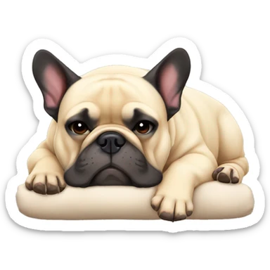 sleeping-fat-french-bulldog-brindal sticker