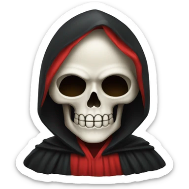 a grim reaper, wearing a red robe sticker