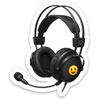 gamer headset classic style, like Apple emojis sticker
