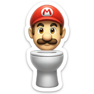 Mario on the toilette sticker