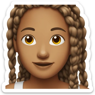 woman with brown skin,smiling with box braids  sticker