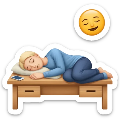 fell asleep on desk sticker