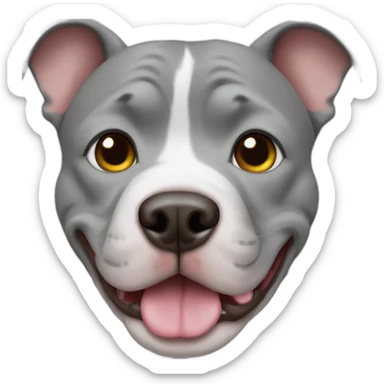 Cute gray pitbull sticker
