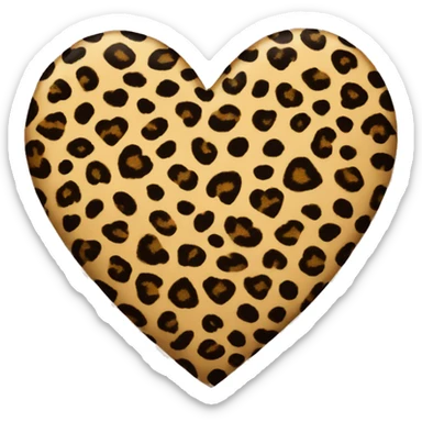 leopar print heart sticker