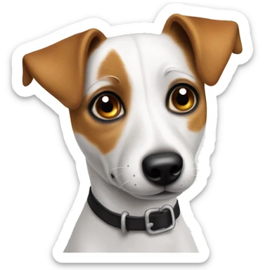 Jack Russell dog with pleading eyes sticker