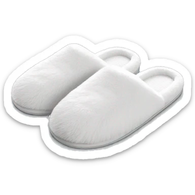 Luxury fuzzy white spa hotel slippers sticker