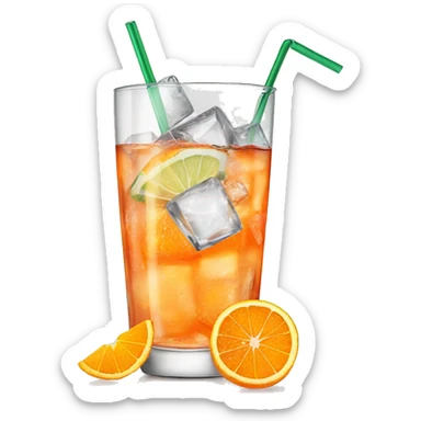 SPRITZ glass WITH ICE, STRAW and orange slice sticker