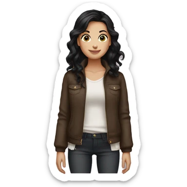 Black haired white girl best friends sticker