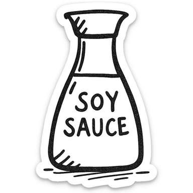 soy sauce bottle, icon sticker