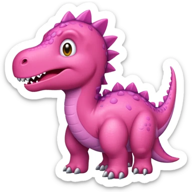 Crea un emoji de un dinosaurio de color rosa, que sea como este 🦖 sticker