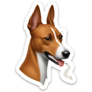 a basenji dog smoking  sticker