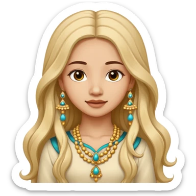 A jhumka girl with hair and face only passport size picture sticker