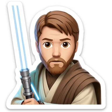 star wars master kenobi with lightsaber sticker