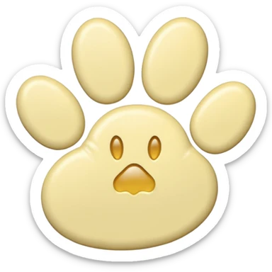 a pale pastel yellow pawprint sticker