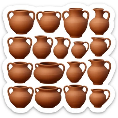 clay pottery with diffetent motifs sticker