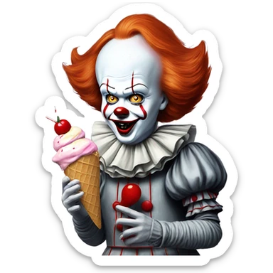 Pennywise eating ice cream ￼ sticker