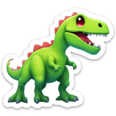 Neon paint splotched dino    sticker