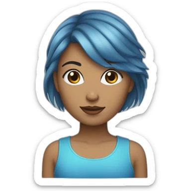 Uma Mulher branca cabelo liso curto e olhos azuis sticker