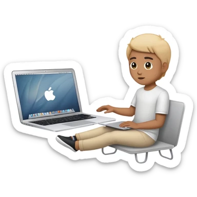 full body watching from a macbook sticker