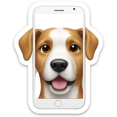 phone with a dog on it but the dog fitting in the screen sticker