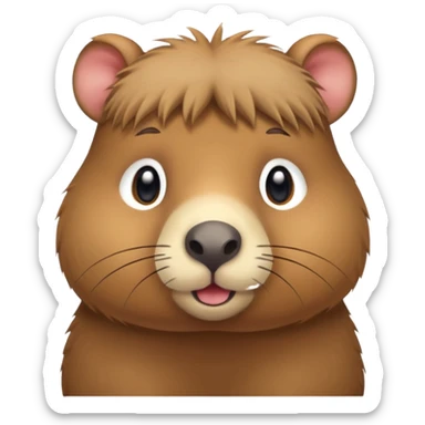 A capybara drawn in a manga style (kawaii) sticker