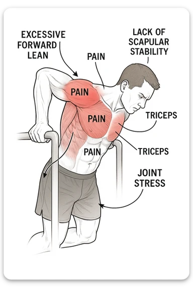 Dolore nel dip per errori di tecnica, facciamo capire bene i dolori sticker