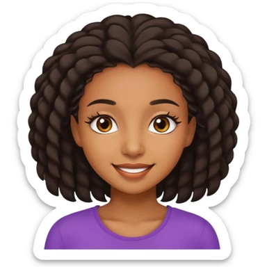 Cute black girl with afore nice eye lashes sticker