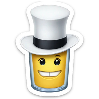 Mayonnaise jar with a top hat sticker