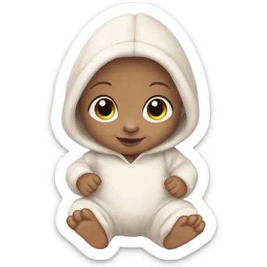 Light skin new born baby bunny costume  sticker