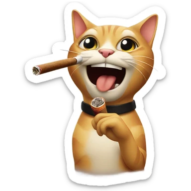 Make a cat with a cigar sticker