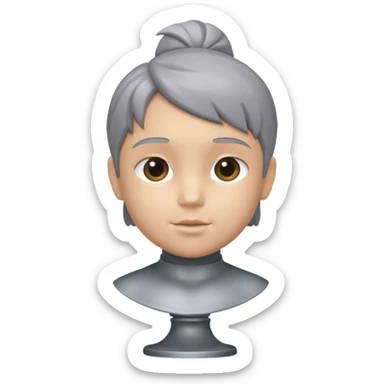 gray metal child bust sticker