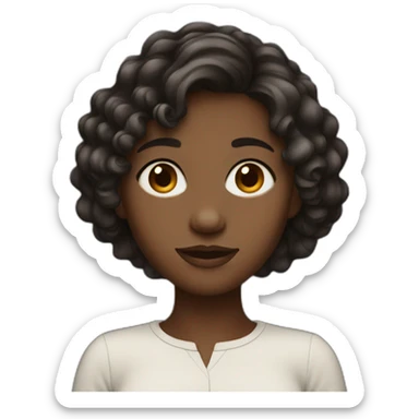 medium dark girl with short wavy dark hair sticker