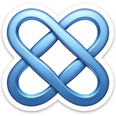 Infinity symbol with blue color sticker