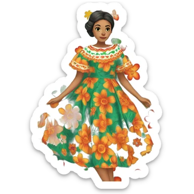 Mexican Floral Dress sticker