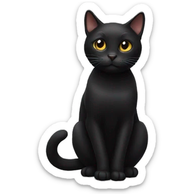 Black cat sticker