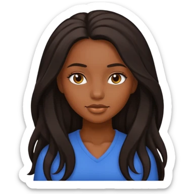 A stunning black girl with long hair  sticker