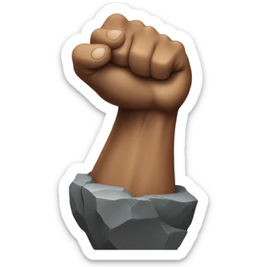 Rock flexing biceps sticker
