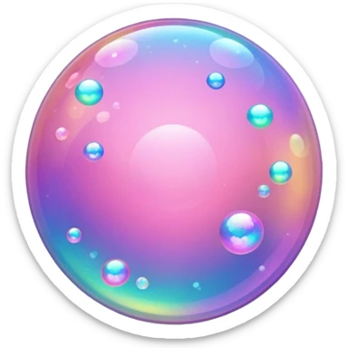 pink  bubbles glittter sticker
