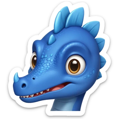 cute blue dinosaur head with big eyes sticker