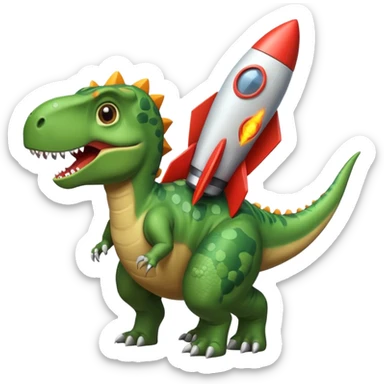 Dinosaurs with Rocket sticker