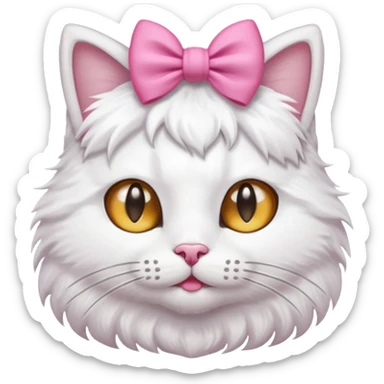 Gato con moño Rosita en l cabeza sticker