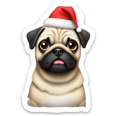 Christmas pug sticker