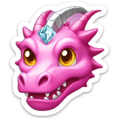 Pink Dragon Head With Diamond Horn sticker