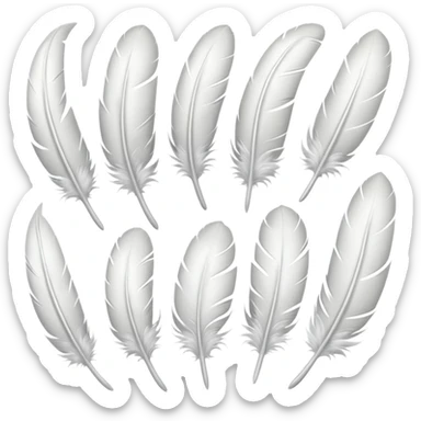A dovetail consisting of white feathers. Without the dove. sticker