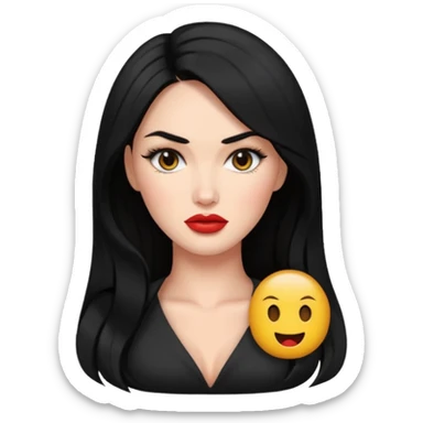 “Emoji girl, femme fatale, black hair. megan fox vibes sticker