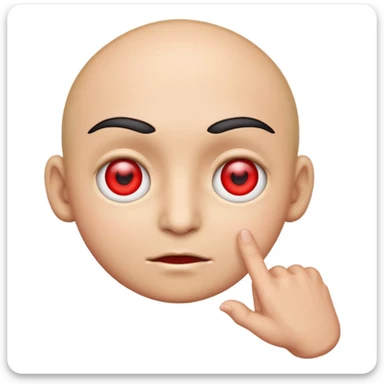 red eyes emoji with a pointing hand sticker