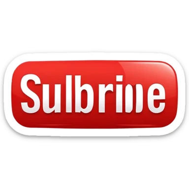 red YouTube subscribe button with the text 'Subscribe' and YouTube logo sticker