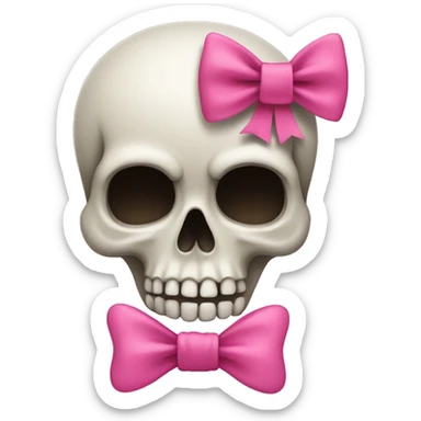 Skull with a pink bow sticker