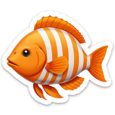 Orange çizgili Fish sticker